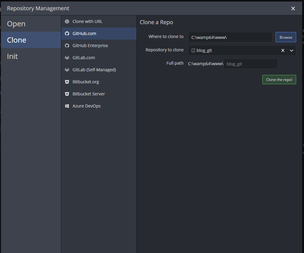 GitKraken : clone a repo